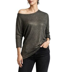 Oltre asymmetrical tunic top - metallic gold - Made in Italy - women’s 8